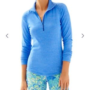 Lilly Pulitzer Blue Quarter-zip Luxletic Jacket